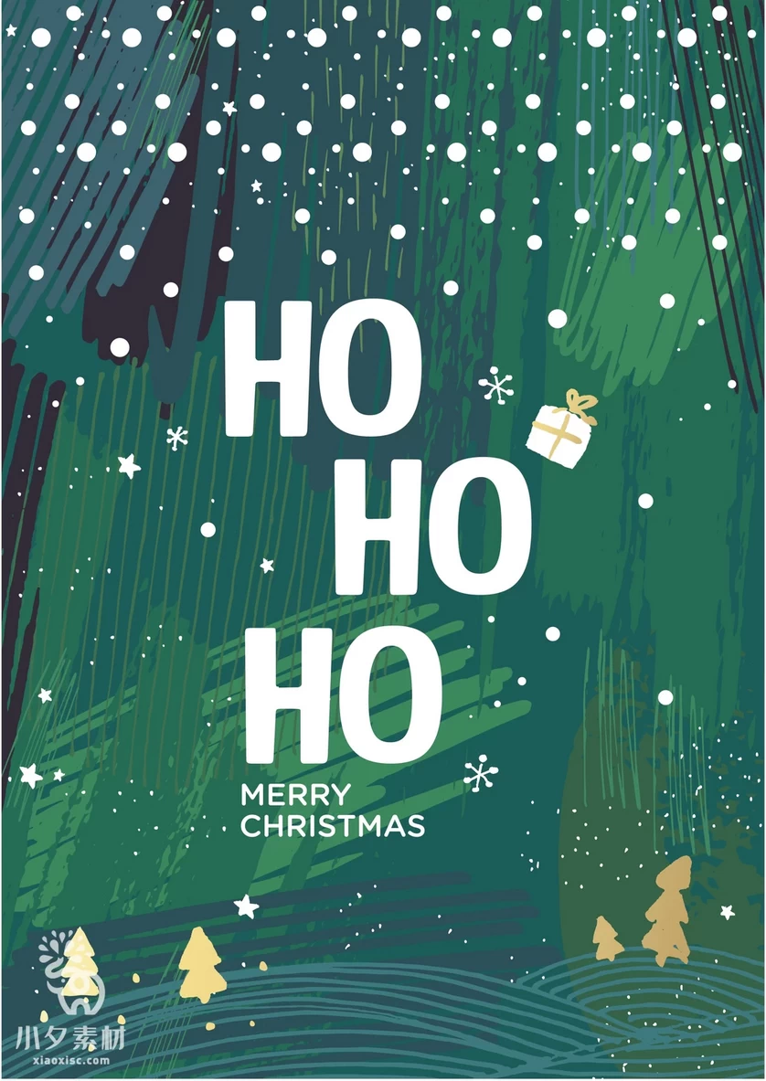 创意圣诞节平安夜节日活动宣传插画海报封面模板AI矢量设计素材【034】